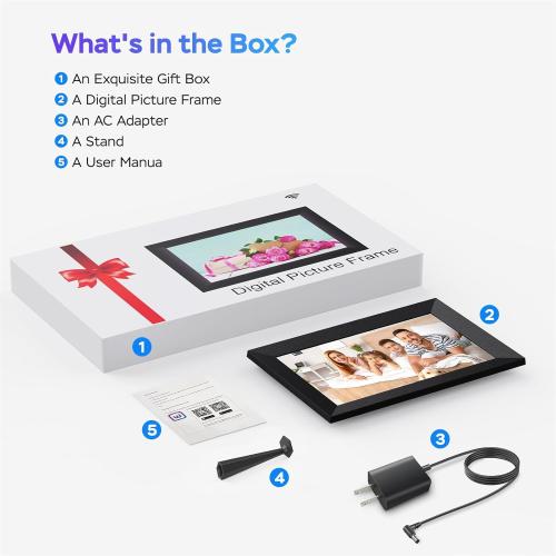 Uhale Digital Picture Frame WiFi 10.1 inch HD IPS Touch Screen Electronic Picture Frame Slideshow Smart Loop Digital Photo Frame with APP & SD Card Slot to Load Photos & Videos from Your Phone