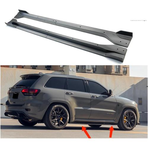 Car Side Skirt Extension Splitter A Pair Compatible For Jeep Grand Cherokee SRT/SRT8/Trackhawk 2012-2021 Plate Lip Bumper Winglet Body Kit(Wet Carbon Fiber)