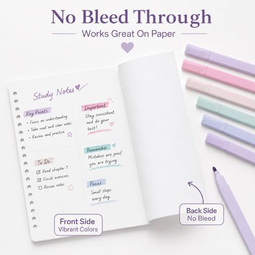 Pastel Highlighters, 12 Pcs Aesthetic No Bleed Bible Highlighters Set | Dual Tip Highlighter Set with Chisel and Fine Tips, for Journaling, Bible Study, Planner, Note Taking, School and Office