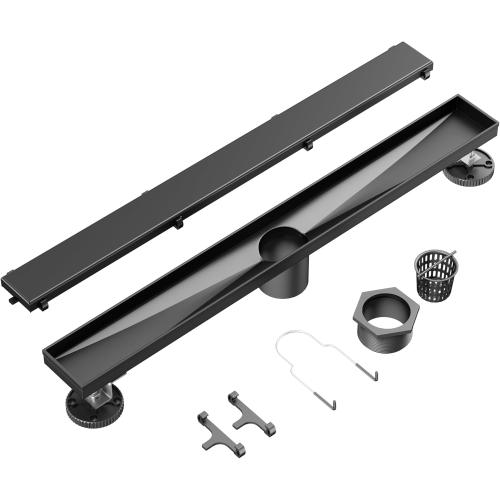 Neodrain 48 in Matte Gold Linear Shower Drain with 2-in-1 Flat & Tile Insert Cover, 304 Stainless Steel Rectangle Shower Floor Drain,Floor Shower Drain