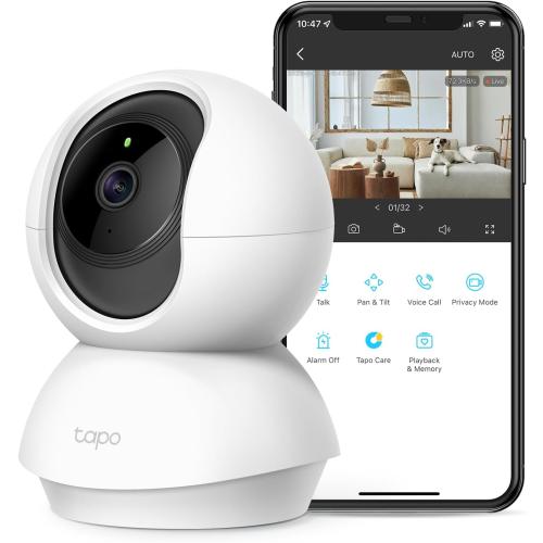 Tapo TP-Link 2K Pan/Tilt Security Camera for Baby Monitor, Dog Camera w/Motion Detection and Tracking, 2-Way Audio, Night Vision, Cloud &SD Card Storage, Works w/Alexa & Google Home C210