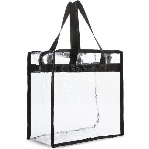 2Pack...Juvale Clear Stadium Approved Bags - 12x6x12 Large Transparent Tote Bags with Zippers and Handles