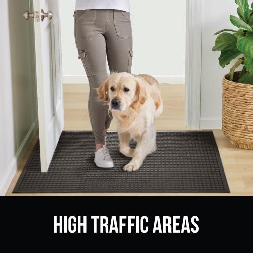 GORILLA GRIP® Ultra Absorbent Front Door Mat Outside Entrance, Traps Dirt, HydroABSORB Doormat Holds 2.75 Cups Water, Stain and Fade Resistant Welcome Mat, Indoor Outdoor Entry Rug, Charcoal