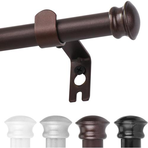 CorkLatta Bronze Curtain Rods for Windows 30 to 60 Inches with Brackets, Decorative 5/8 Inch Diameter Single Window Curtain Rod Set for Room Divider, Bedroom, Living room, Kitchen, Bathroom
