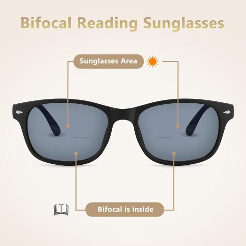 EYEGUARD 3 Pack Bifocal Reading Sunglasses for Men and Women Sun Readers UV400 Protection Outdoor Reading Glasses