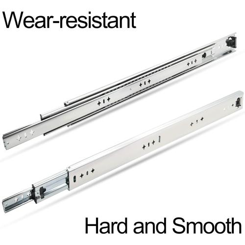 1 Pair 40 Inch 260 Lb Capacity Heavy Duty Drawer Slides(with Stainless Screws),Side Mount Undermount Full Extension 3 Fold Ball Bearing Stainless Steel Hardware Drawer Rails