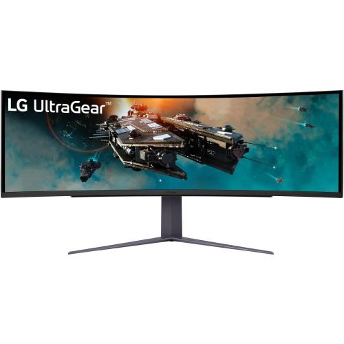 LG 49 Ultragear DQHD (5120x1440) Curved Gaming Monitor, 240Hz, 1ms, VESA DisplayHDR 1000, HDMI 2.1, DisplayPort, 4-Pole HP Out DTS HP:X, AMD FreeSync Premium Pro, Tilt/Swivel/Height Stand, Black