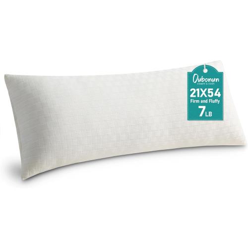 Oubonun Full Body Pillow for Adults, Soft and Fluffy Large Body Pillow for Sleeping, Premium Long Bed Pillow for Side Sleepers(21 X 54,Cream)