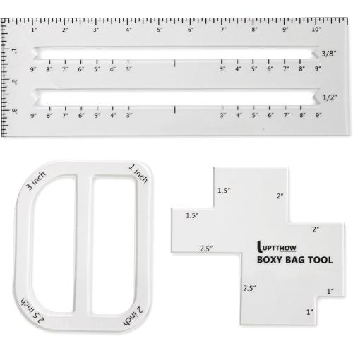 UPTTHOW 3Pcs Boxy Bag Making Template with Boxed Bag, Curve Bag, Zip Pocket