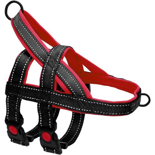 Beirui No Pull Escape Proof Dog Harness for Small Medium Large Dogs - Soft Padded Reflective Medium Dog Walking Harnesses (Black,M)