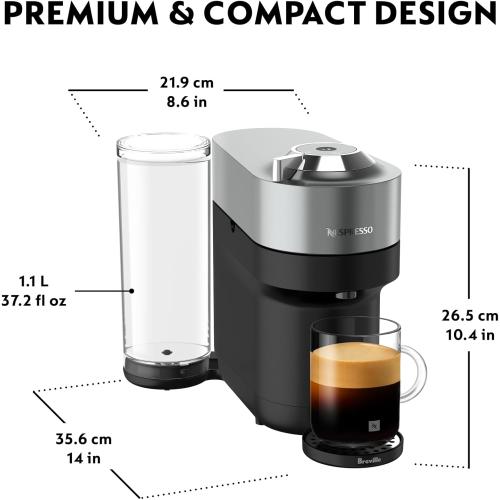 Black and Grey Nespresso Vertuo Pop  Deluxe Coffee and Espresso Maker by Breville, Titan