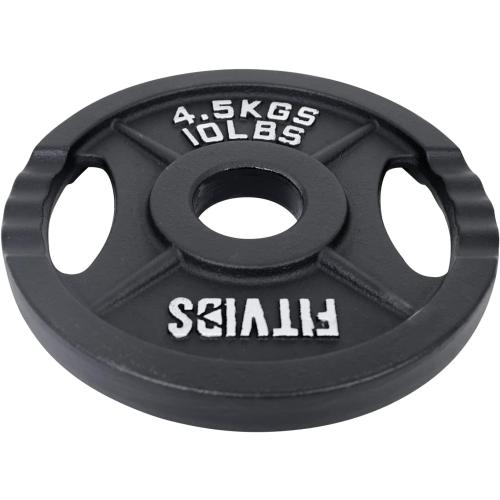 Set of 4 Signature Fitness Cast Iron Plate Weight Plate for Strength Training and Weightlifting, Standard or Olympic, Multiple Sizes