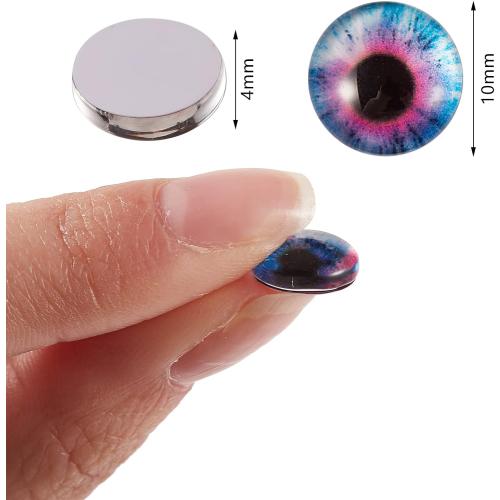 Ornaland 10mm Glass Eyes Cabochons Flatback for Crafts, 100 Pcs