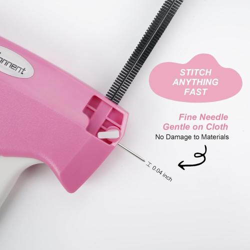 Stitch Gun for Clothes Stitchy Tagging Gun for Clothing Stitchy Quick Clothing Fixer -Includes 1,000 Black Fasteners & 1,000 White Fasteners & 6 Needles(hotpink White)