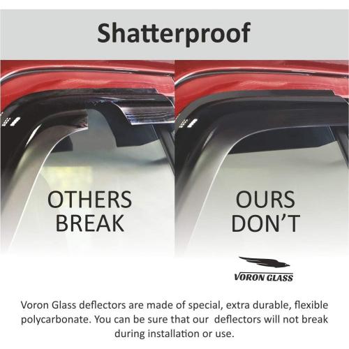 Voron Glass Tape-on Extra Durable Rain Guards for Trucks Ford F-150 2015-2025 SuperCab, Window Deflectors, Vent Window Visors, 4 Pieces - 130021