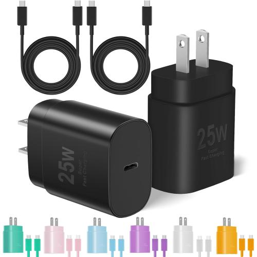 Type C Charger Fast Charging, 2Pack [10FT&6FT] Long USB C Cable with 25W Phone Super Fast Charger Block Compatible with Galaxy S25/S24/Plus/Ultra,iPhone 15/16/17/Air/Plus/Pro Max