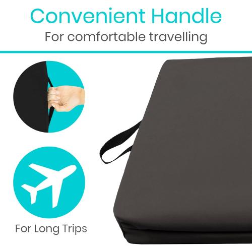 Vive Wheelchair Cushion - Gel Seat Pad for Coccyx, Orthopedic Back Support, Sciatica & Tailbone Pain Relief - Waterproof Cover   4 Layer Foam Support and Comfort - for Pressure Sores