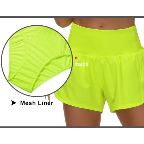 Size S...THE GYM PEOPLE Womens High Waisted Running Shorts Quick Dry Athletic Workout Shorts with Mesh Liner Zipper Pockets