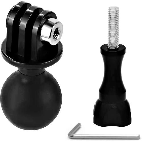 Ball Mount Adapter Compatible Gopro Hero Series/AKASO/SJCAM/DJI/OSMO/Action Camera, Compatible with RAM Ball Head Mounts, Rotating Ball Head Mount with Metal Screws