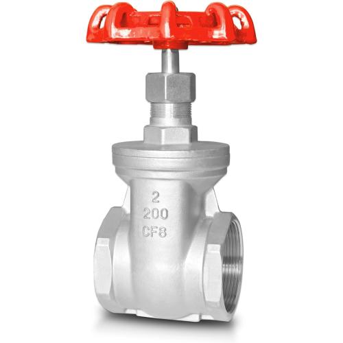2 NPT Stainless Steel Gate Valve, Heavy Duty Female x Female Thread Manual Rotary Sluice Valve with Wheel Handle for Water, Oil, Gas, Industrial Plumbing, and HVAC Systems (2, DN50)