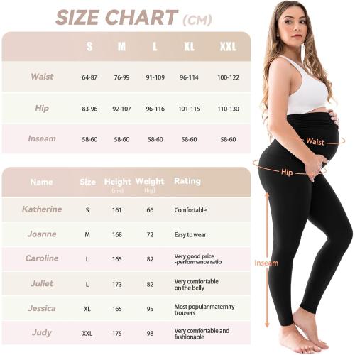 Black Medium Walifrey Women's Maternity Leggings with Pockets Over The Belly,Pregnancy Yoga Pants Activewear Workout Leggings