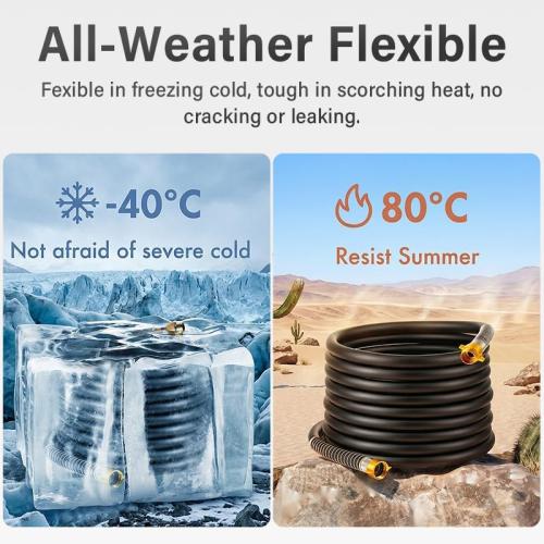 Garden Hose  4-Layer Heavy Duty Water Hose 800 Burst PSI Black