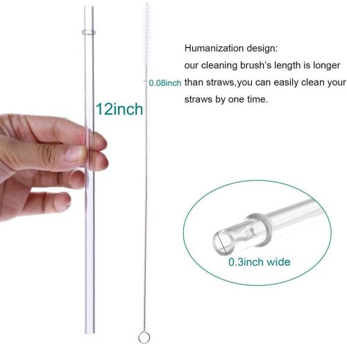 DAKOUFISH 12 Inch Reusable Replacement Plastic Straws for 30 oz & 40 oz Mason Jar Tumblers,Set of 12 Pcs Straws with Cleaning Brush (12inch, 7color)
