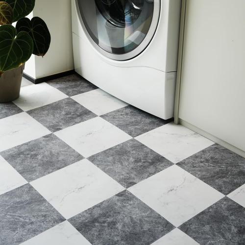 Checkered Peel and Stick Vinyl Flooring Roll – 15.7x 236 Matte Finish Self Adhesive Floor Paper with Wear Layer, Covers Old Floors, Quick Fix for Flooring Jobs, 1-Person Update for Kitchen, Bathroom