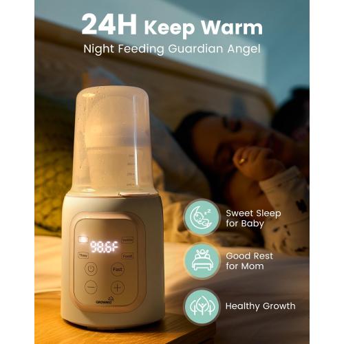 Grownsy 8-in-1 OG Fast Bottle Warmer with Timer, Blush