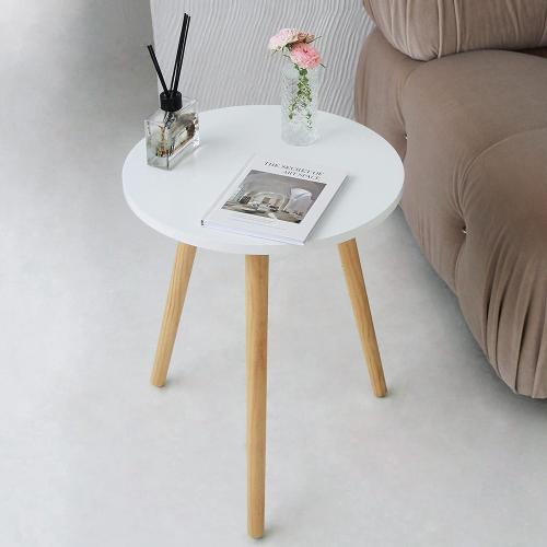 AWASEN Round Side Table, Small Accent Table Nightstand Modern End Table for Living Room Bedroom Office Small Spaces, 15.7''D x 19.69''H (White)