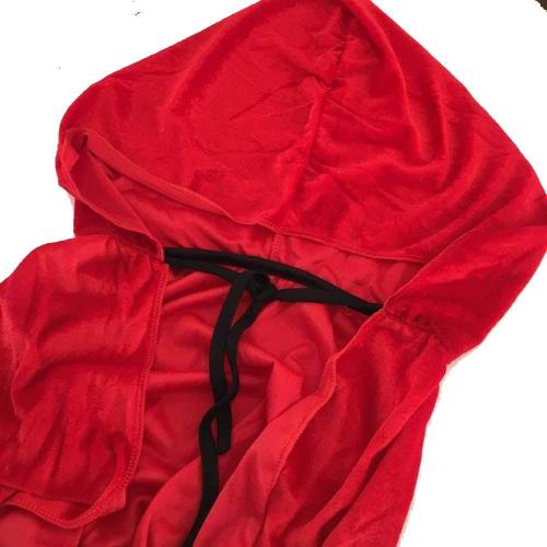 XL Halloween Hooded Cloak Full Length Velvet Cape with Hood for Halloween Cosplay Costume,59 inch