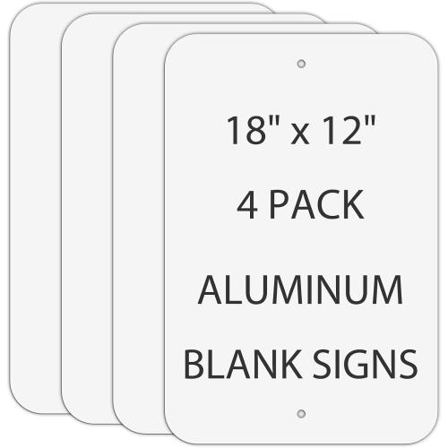 Blank Aluminum Signs 3 Pack, 18 x 12 Inches Sublimation Metal Sign Blank, Write-On Sign for Vinyl DTF Screenprint or Flatbed Printed Graphics, Rust Free Weather Resistant, Waterproof, Durable Ink, Easy to Mount Indoor or Outdoor Use *White