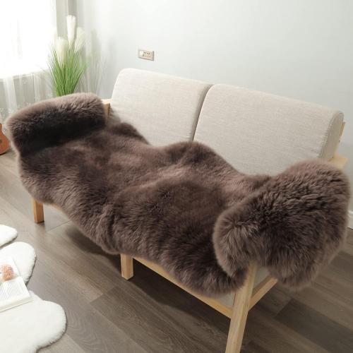 LLB Genuine Sheepskin Area Rug Wool Rug Fur Carpet Fluffy Shaggy Fur Rug for Living Room Kids Bedroom Real Sheepskin Throw Lambskin Rugs Sofa Chair Seat Covers (Chocolate Brown, 2 x 6 ft Sheepskin)
