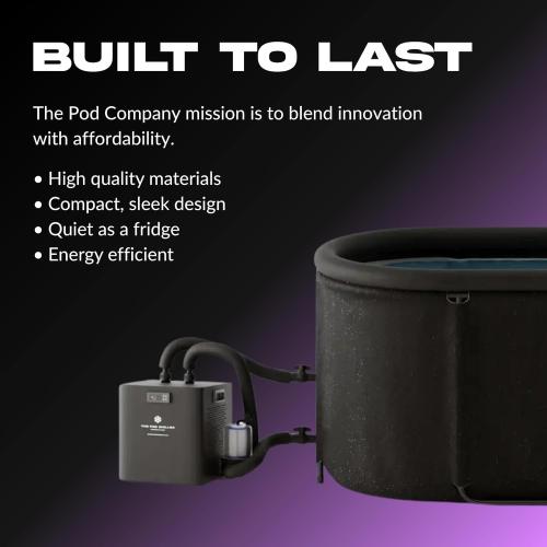 Standard Water Chiller – Compact Cold Plunge Cooling System – 41°F Adjustable Temperature – Pairs with Ice Pod Pro & Long Pod – 24/7 Water Circulation & Built-in Filtration – The Pod Company