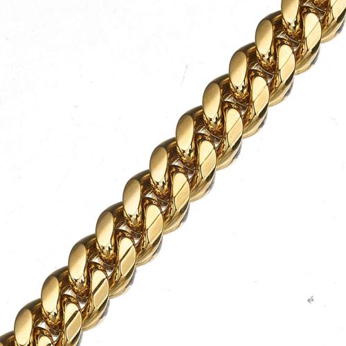 Strong Dog Chain Gold Leash Long 3FT 4FT 5FT 18K Stainless Steel 12mm Curb Cuban Link Dog Leash with Comfortable Genuine Leather Handle(Gold, 3FT)
