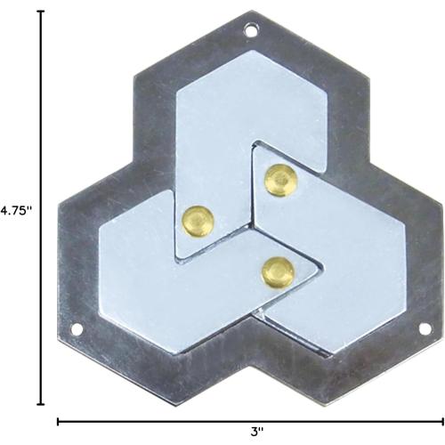 BePuzzled |Hexagon Hanayama Metal Brainteaser Puzzle Mensa Rated Level 4, for Ages 12 and Up