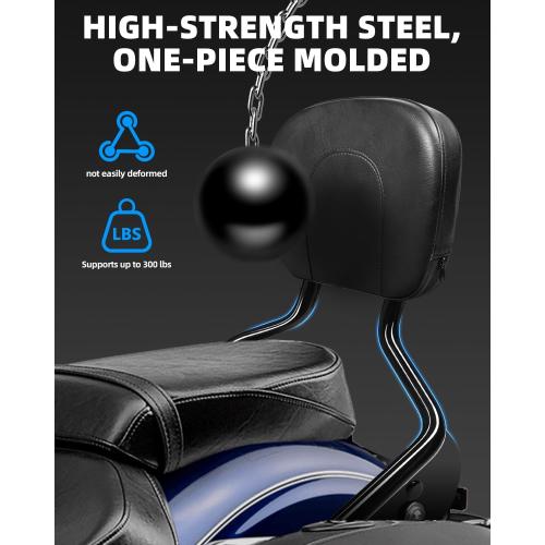 Detachable Passenger Backrest,Quick Detach Passenger Backrest Sissy Bar for Harley Davidson Touring Electra Glide Road King Street Glide Road Glide 2009-2024