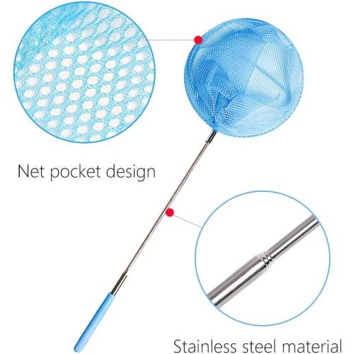 Skrtuan Kids Telescopic Butterfly Fishing Nets Great for Catching Insect Net Perfect Outdoor Tools for Catching Bugs Fish Insect Ladybird, Extendable 34 Inches and Anti Slip Grip (5 Pack)