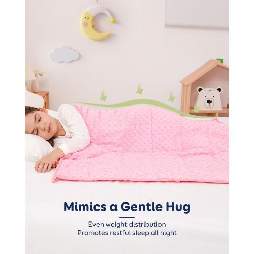 Kivik Weighted Blanket 3 lbs, Small Minky Dotted Blankets, Soft Heavy Blanket Throw, Machine Washable, 36 x 48 Inches Pink