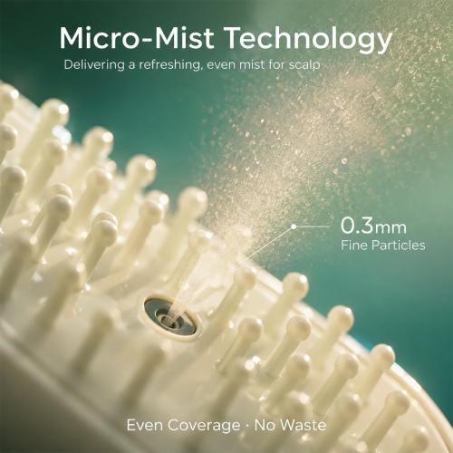 Electric Spray Air Cushion Massage Comb,Upgraded 5 in 1 Rechargeable Air Cushion Hair Brush, Retractable Self-Cleaning Steam Brush for Frizzy Hair & Scalp Care, Anti-Static & Detangling (Beige)