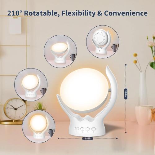 Rotatable Light Therapy Lamp,10000 Lux Sunlight Lamp with UV-Free,3 Color Temperature & 5 Brightness Level & Timer,Therapy Light for Home, Office, Decoration