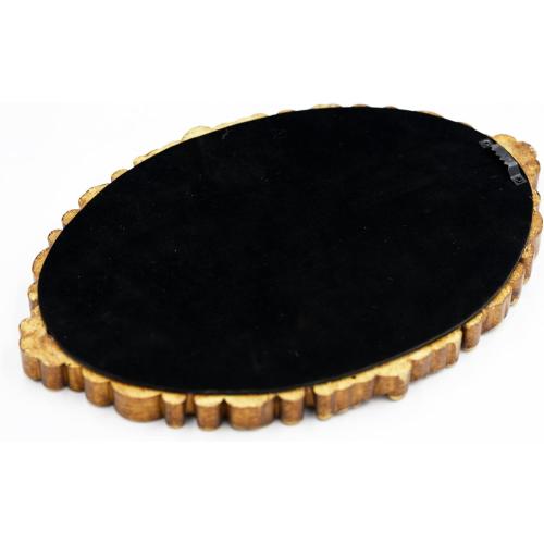 OIGUMR Oval Small Wall Mirror Mirror Vintage Hanging Mirrors for Bedroom Living-Room Dresser Decor (Gold, Frame Size：12 x 8.3 inch)