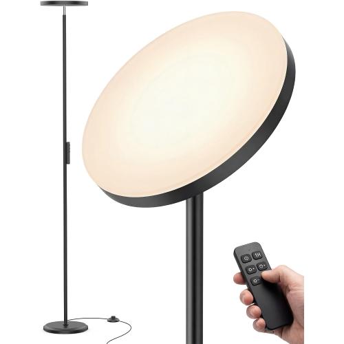 Floor Lamps for Living Room, 69 Tall LED Lamp, 2800LM Standing Lamp Remote & Foot Switch with 1H Timer, 2700-6500K Stepless Dimmable Modern Pole Light for Bedroom, Reading, Black