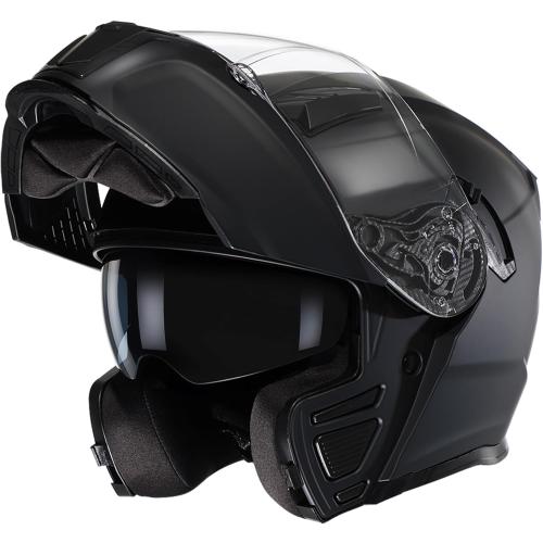 TRIANGLE Modular Motorcycle Helmets for Men Flip Up Full Face Helmet Dual Visor with Internal Sunshield DOT Approved