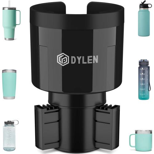 DYLEN Car Cup Holder Expander, Cup Holder Extender Adapter for Car with Expandable Insert, Compatible with Yeti 20/26/30oz, Hydroflask 32/40oz, Large Water Bottles in 3.0-4.1