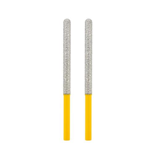 HIGHDRIL Tuck Point Pin Diamond Bit - 2pcs 4 5/8 Length x 1/4 Round Shank Diamond Glitter Bit for Wet/Dry Removing Old Mortar Grinding/Shaping Masonry,Stone,Concrete,Inside Corners