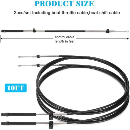 2pcs Gen1/Gen2 Boat Throttle and Shift Cables Compatible with Mercury MerCruiser Marine Force Outboard Engine, Replace CC179xx/CC189xx