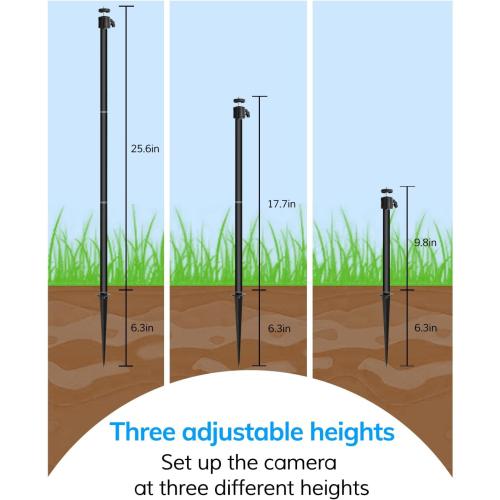 Camera Ground Stake Mount with Weatherproof Silicone Skin for Blink Outdoor 4 / 2K  (2025 Model), Adjustable Height Metal Spike Pole Mount