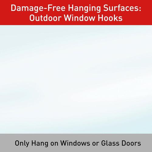 4 packs, Command Outdoor Large Window Hook, Clear, 1-Hook, 2-Strips, Decorate Damage-Free