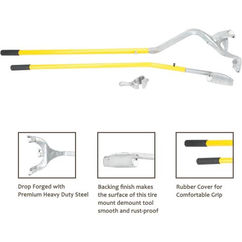 BLACKHORSE-RACING 22.5 to 24.5 Tire Changer Mount Demount Removal Tool Tubeless Truck Extra Bead Keeper Yellow